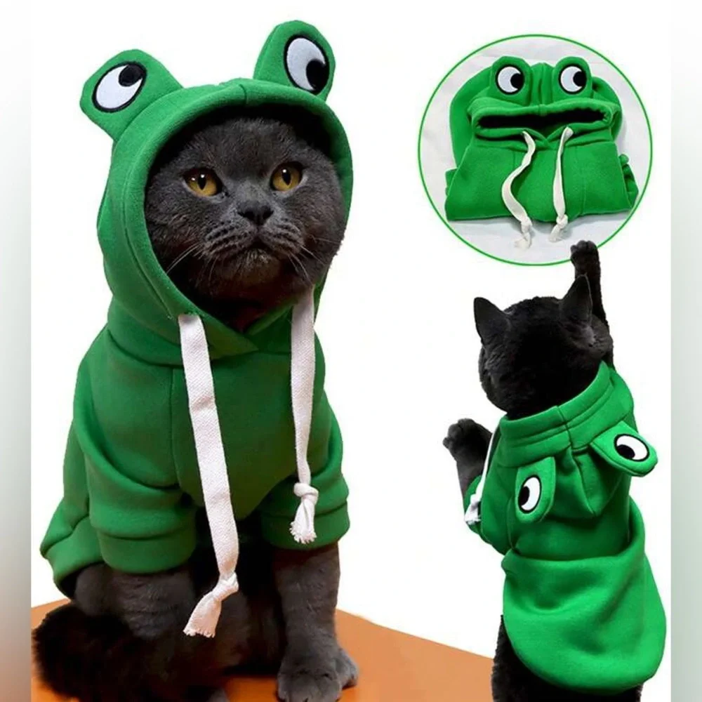Green Frog Pet Hoodie- Small
